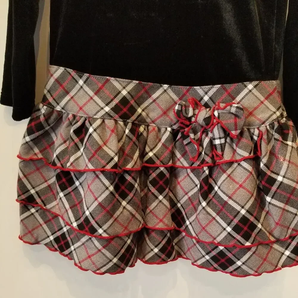 The Children's Place Velvet Plaid Dress &‎ Hat